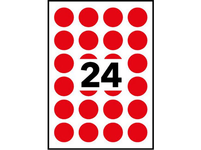 Etikett AVERY 15mm röd 168/fp